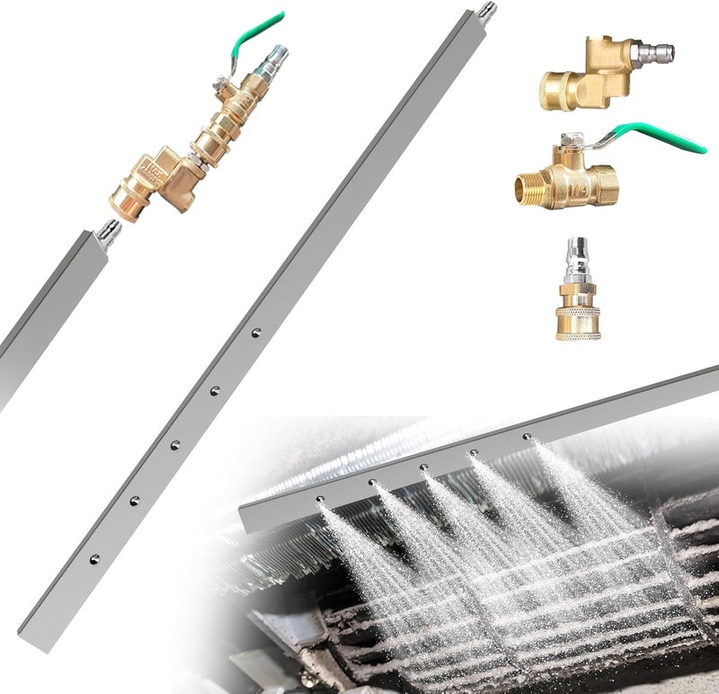 47" & 24" Radiator Cleaning Wand 2 Piece Set,Max 4500 PSI,Stainless Steel Dual Water/Air Radiator cleaner,with 360° Swivel Quick Coupler & Pressure Washer Gun Adapter,for Cars, Trucks, RVs, Equipment